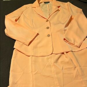 Together Peach Blazer and Skirt Set